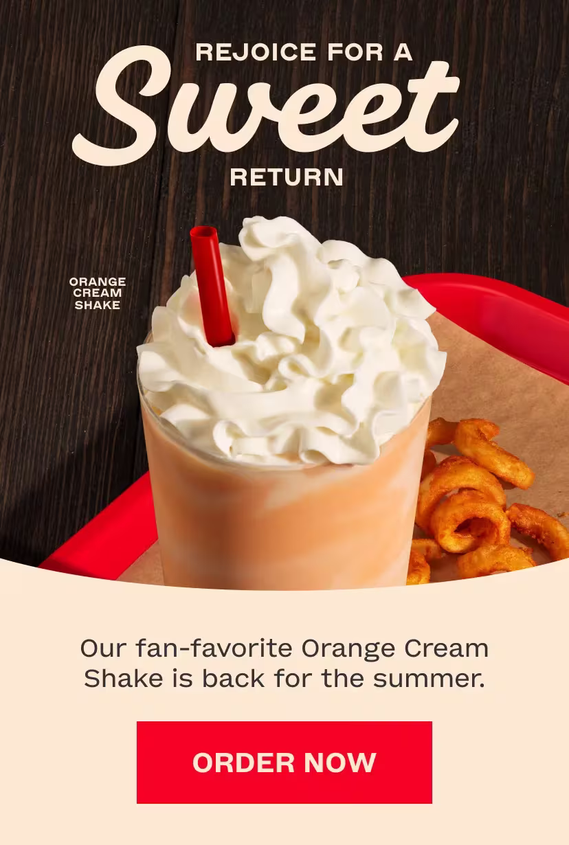 Our fan favorite orange cream shake is back for the summer