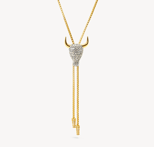 Longhorn Sparkle Bolo Tie Necklace
