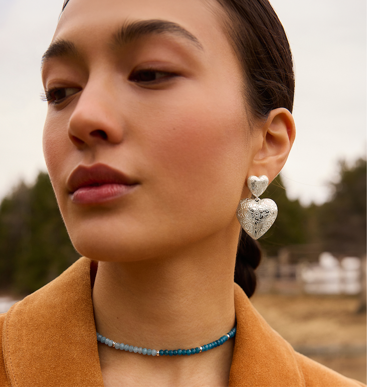 Etched Floral Statement Earrings