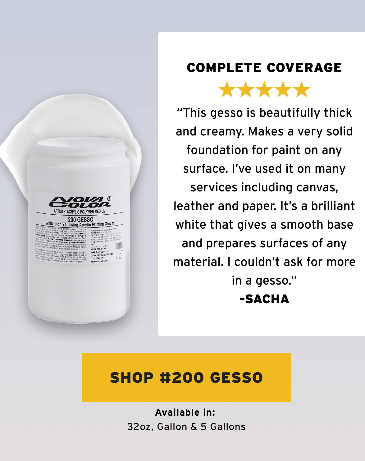 200 Gesso testimonial