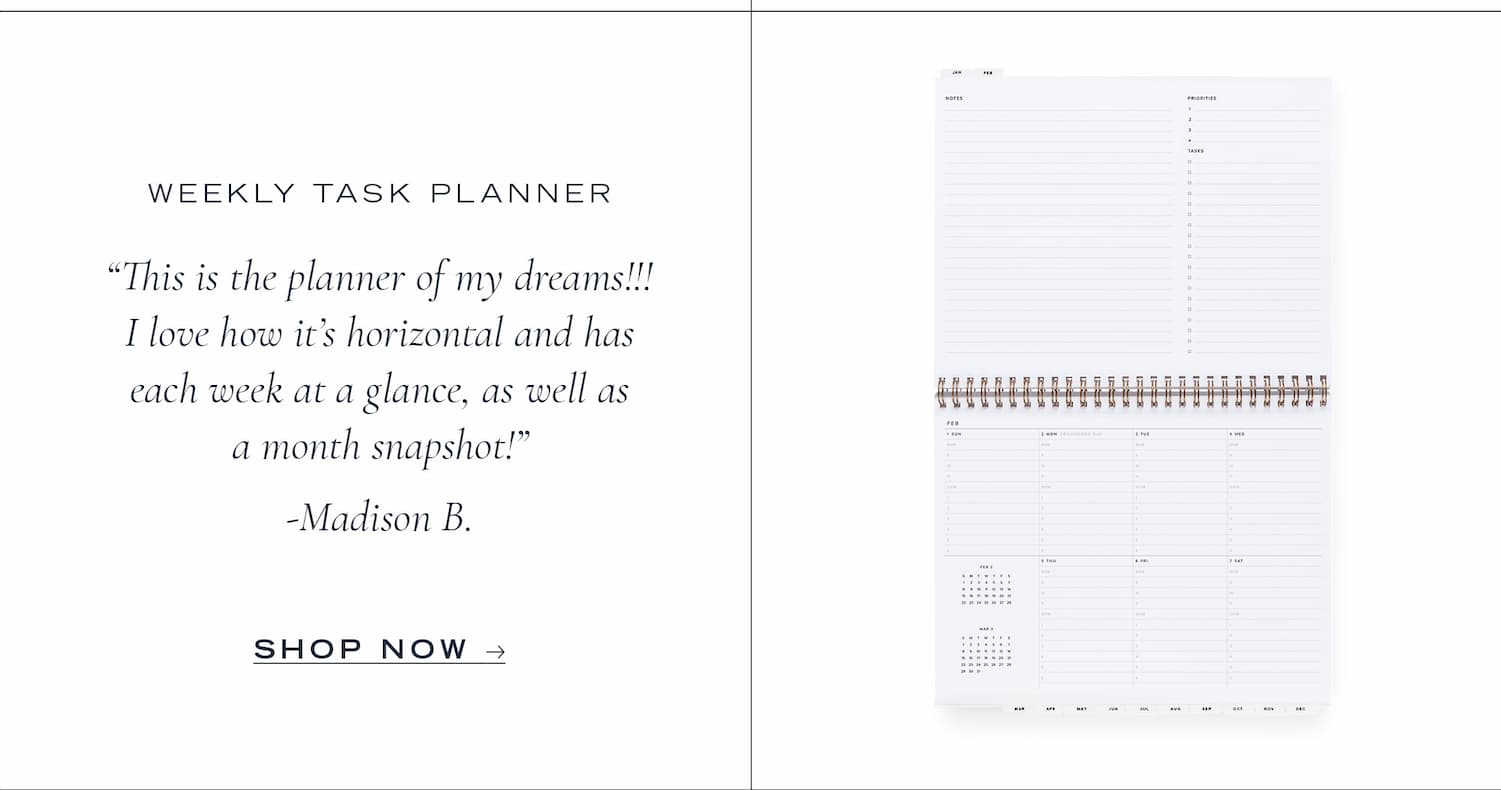 Shop Weekly Task Planner