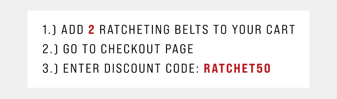 Instructions use code RACTHET50 at checkout
