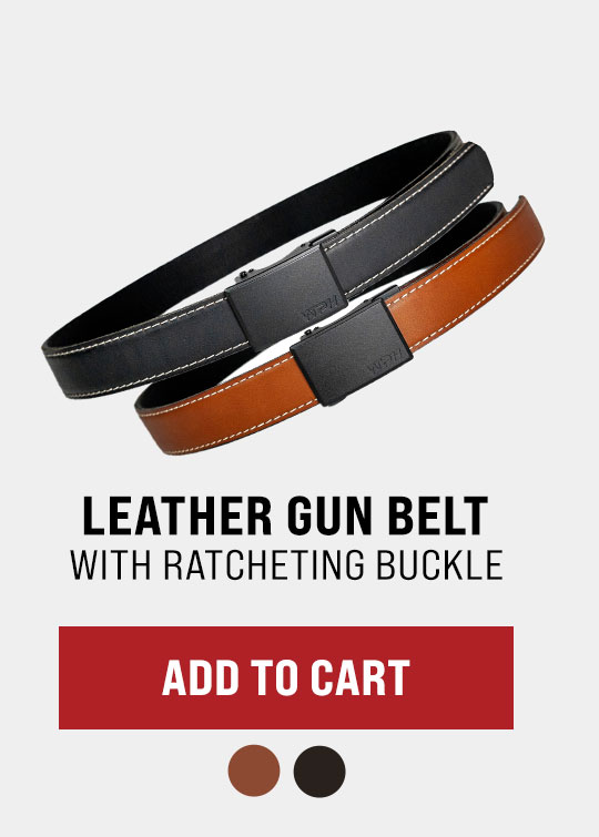 Independence Leather Gun Belt w/ Ratcheting Buckle