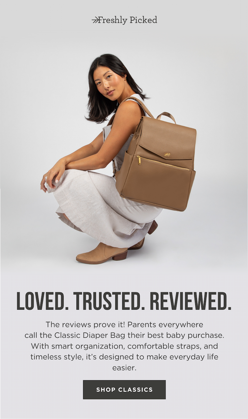 Toffee Classic Diaper Bag on Model