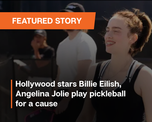 Hollywood stars Billie Eilish, Angelina Jolie play pickleball for a cause
