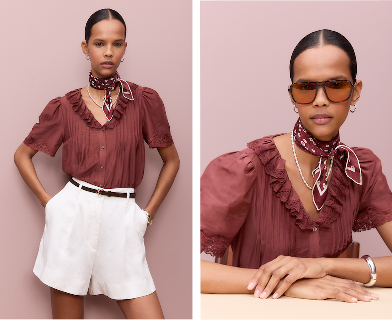 Edith Silk Blend Blouse
