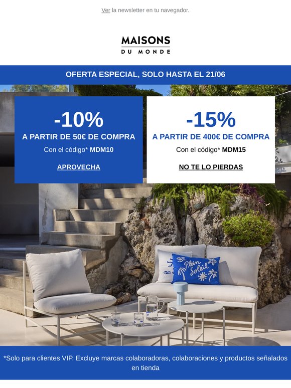 Hasta -15% de descuento inmediato
