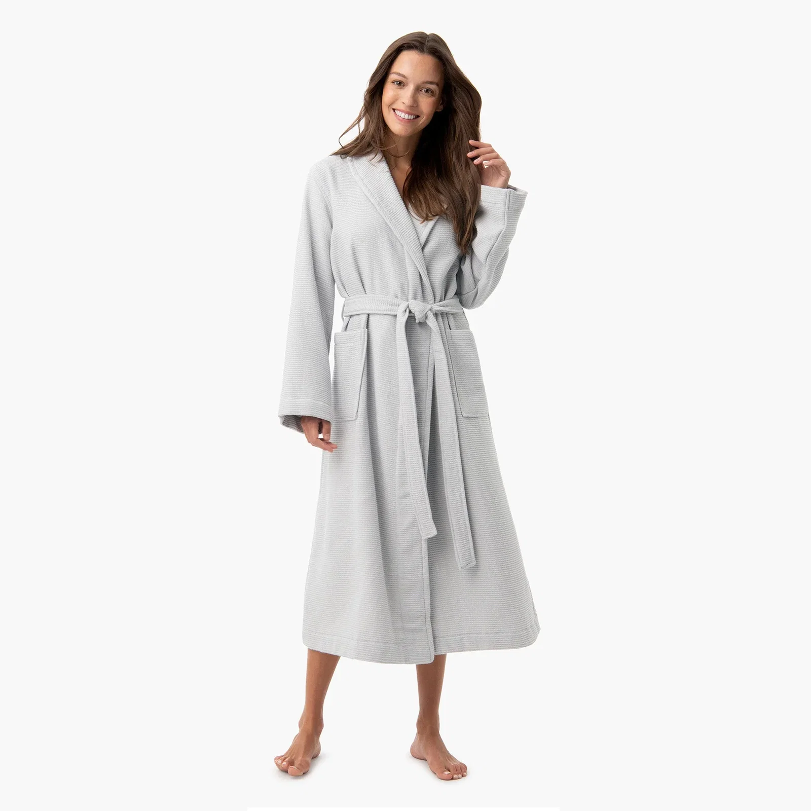 Organic Waffle Robe - Glacier