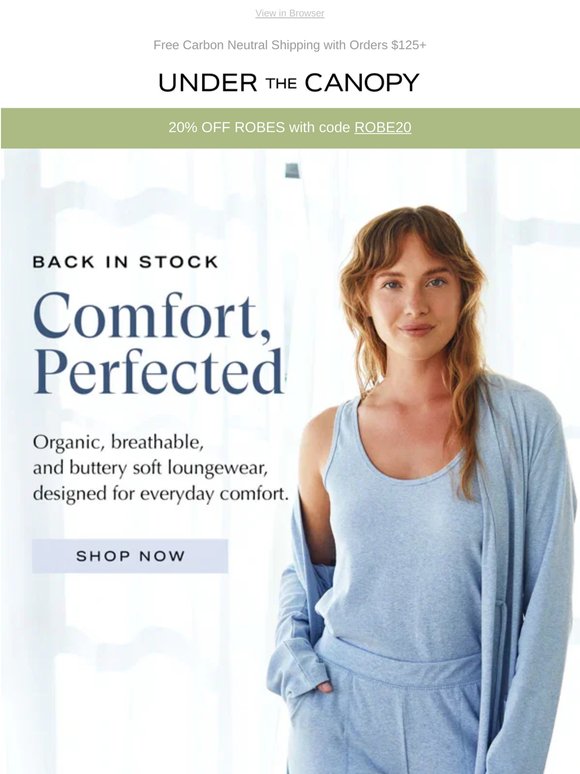 20% Off Organic Robes Starts Now