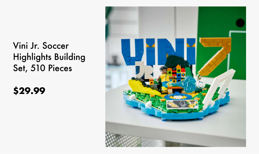 Vini Jr. Soccer Highlights Building Set, 510 Pieces. $29.99.