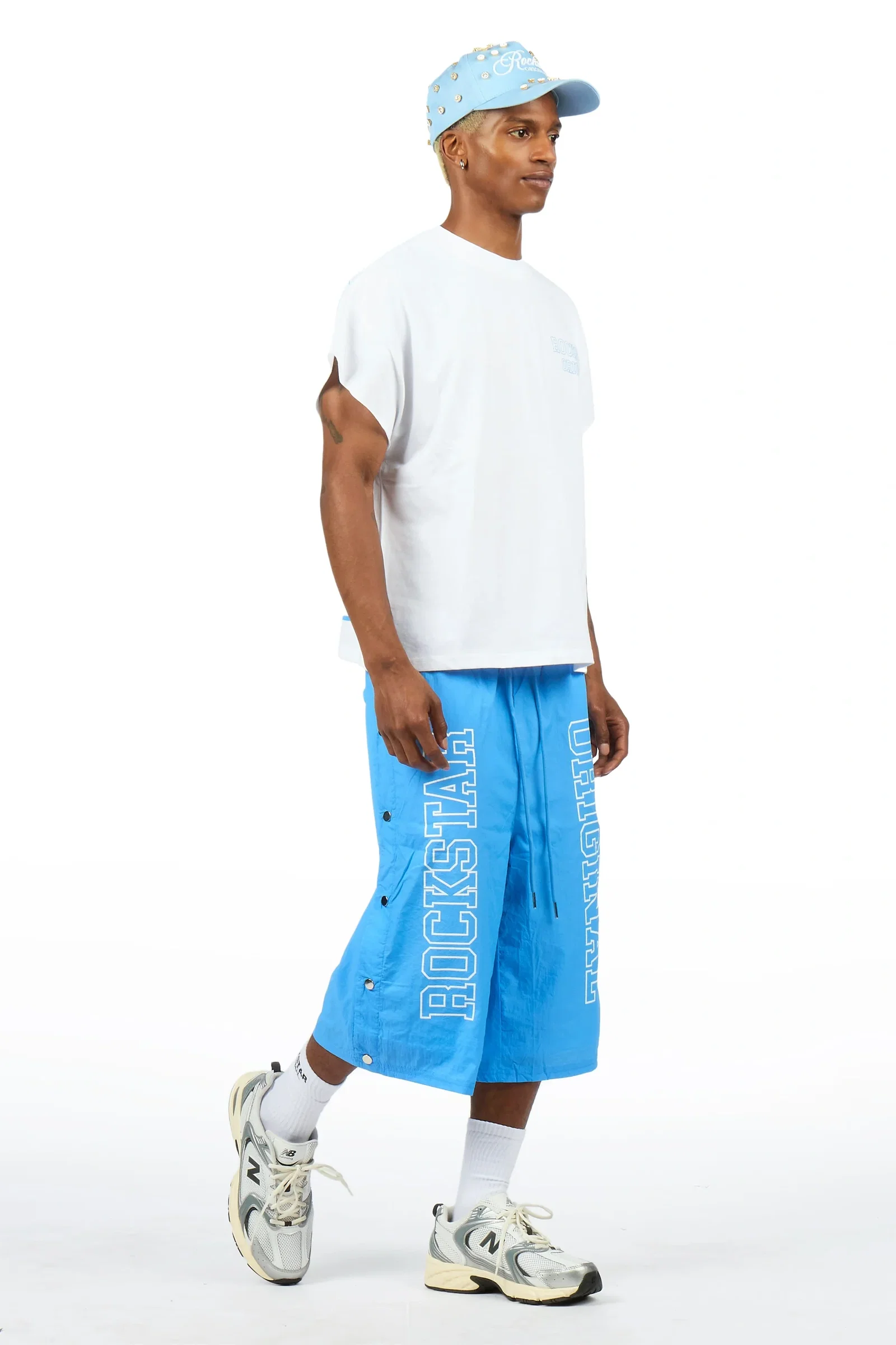 Image of Lusent Blue Muscle Tee/Jort Set