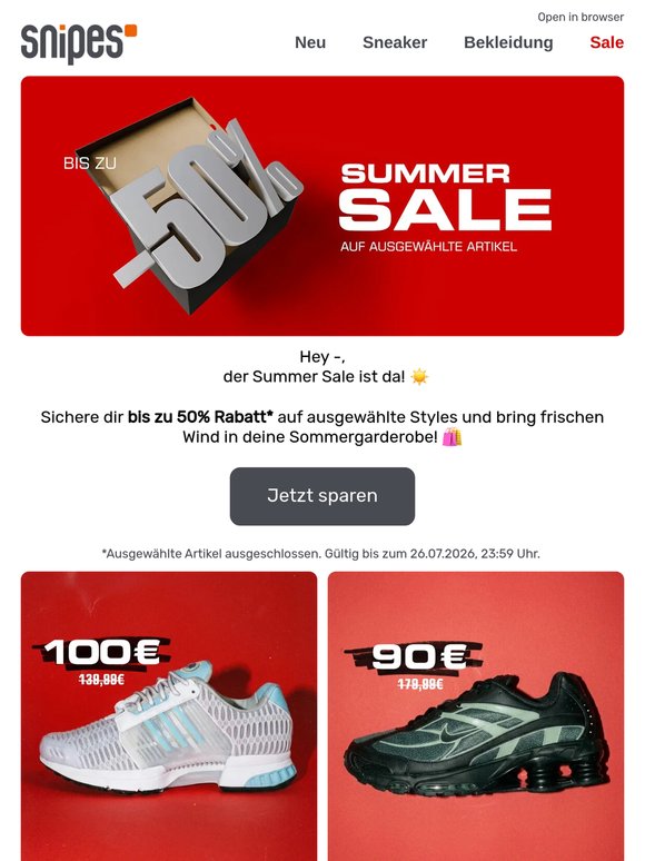 Summer Sale: bis zu -50%! 🌴