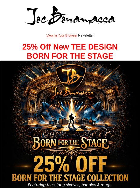 NEW! Born For The Stage Tee Is Here + Save Up To 25% On Fan Favorites
