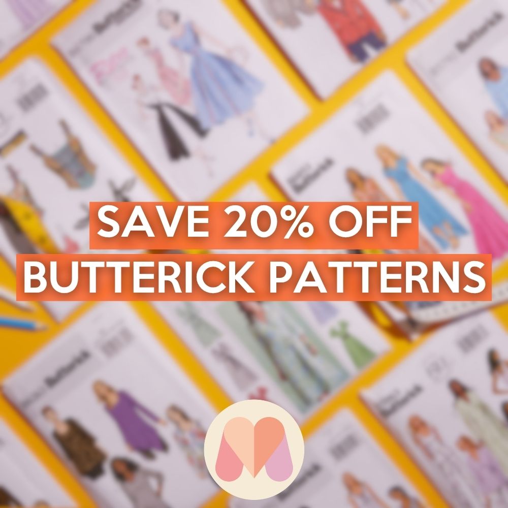 Save 20% off Butterick patterns