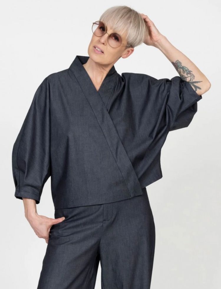 The Assembly Line Paper Sewing Pattern Cross Over Shirt