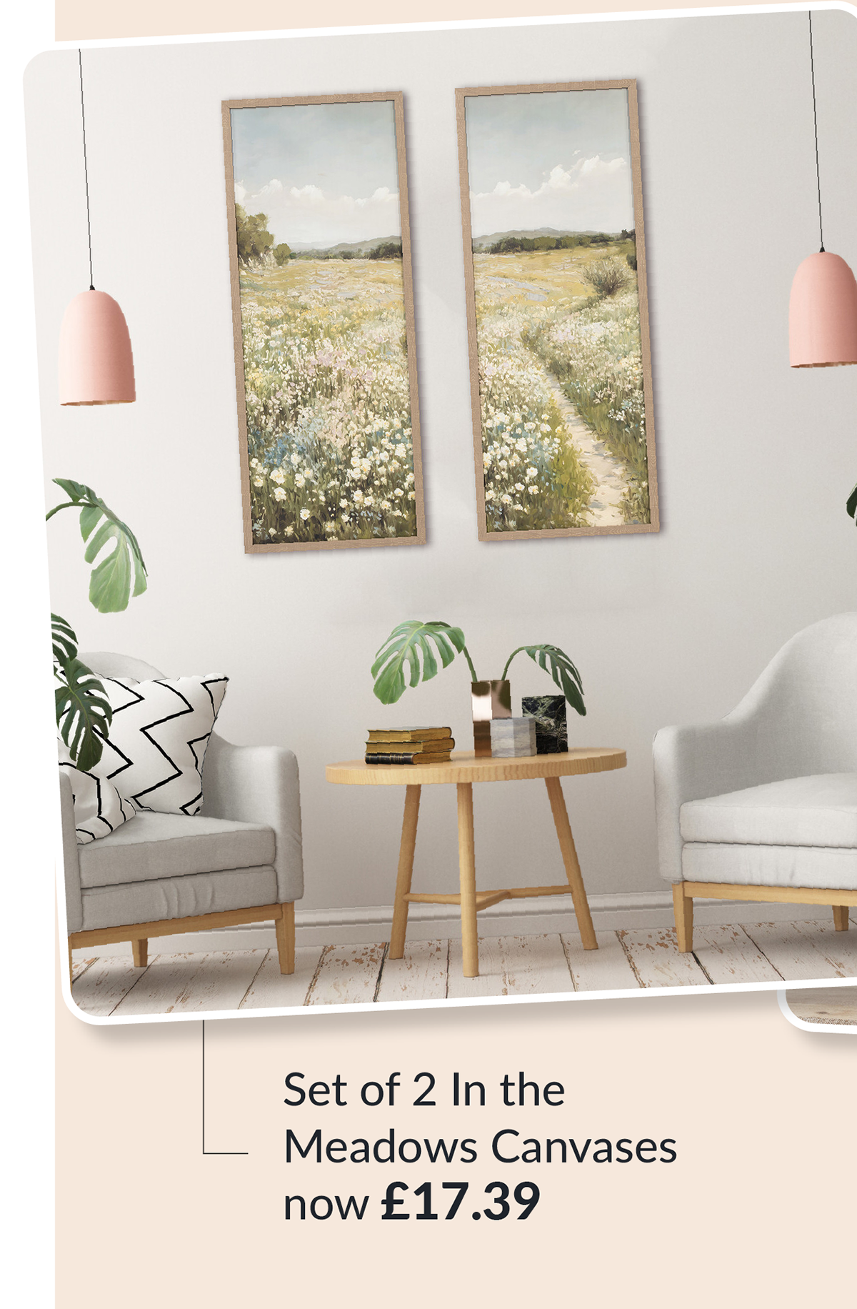 set of 2 in the meadows canvases - now £17.39