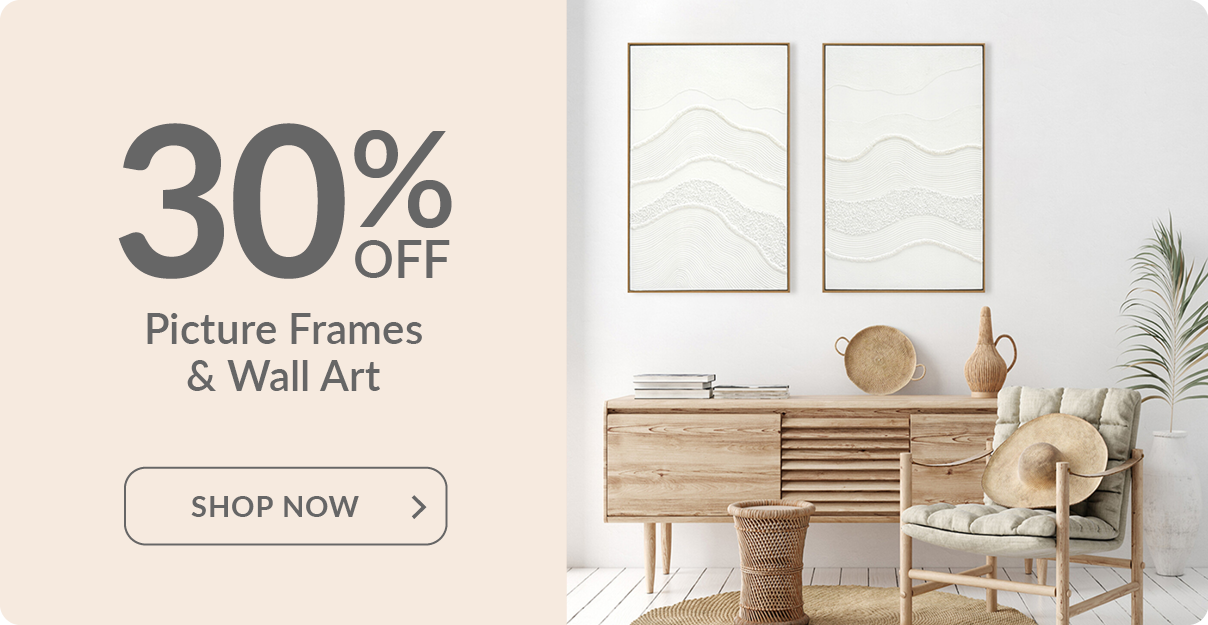 30% off picture frames & wall art - Shop now