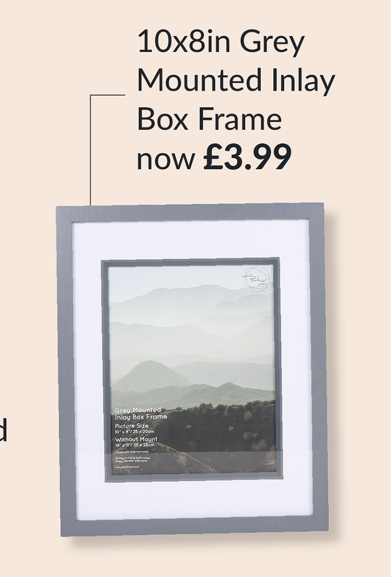 10x8in Grey mounted inlay box frame - now £3.99