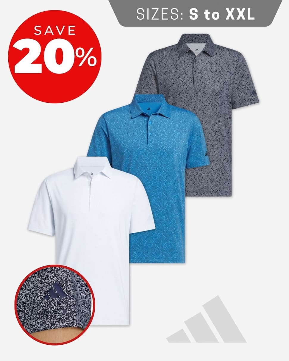 adidas Golf Mens Ultimate365 Mini Bunker Sustainable Classic Polo Shirt