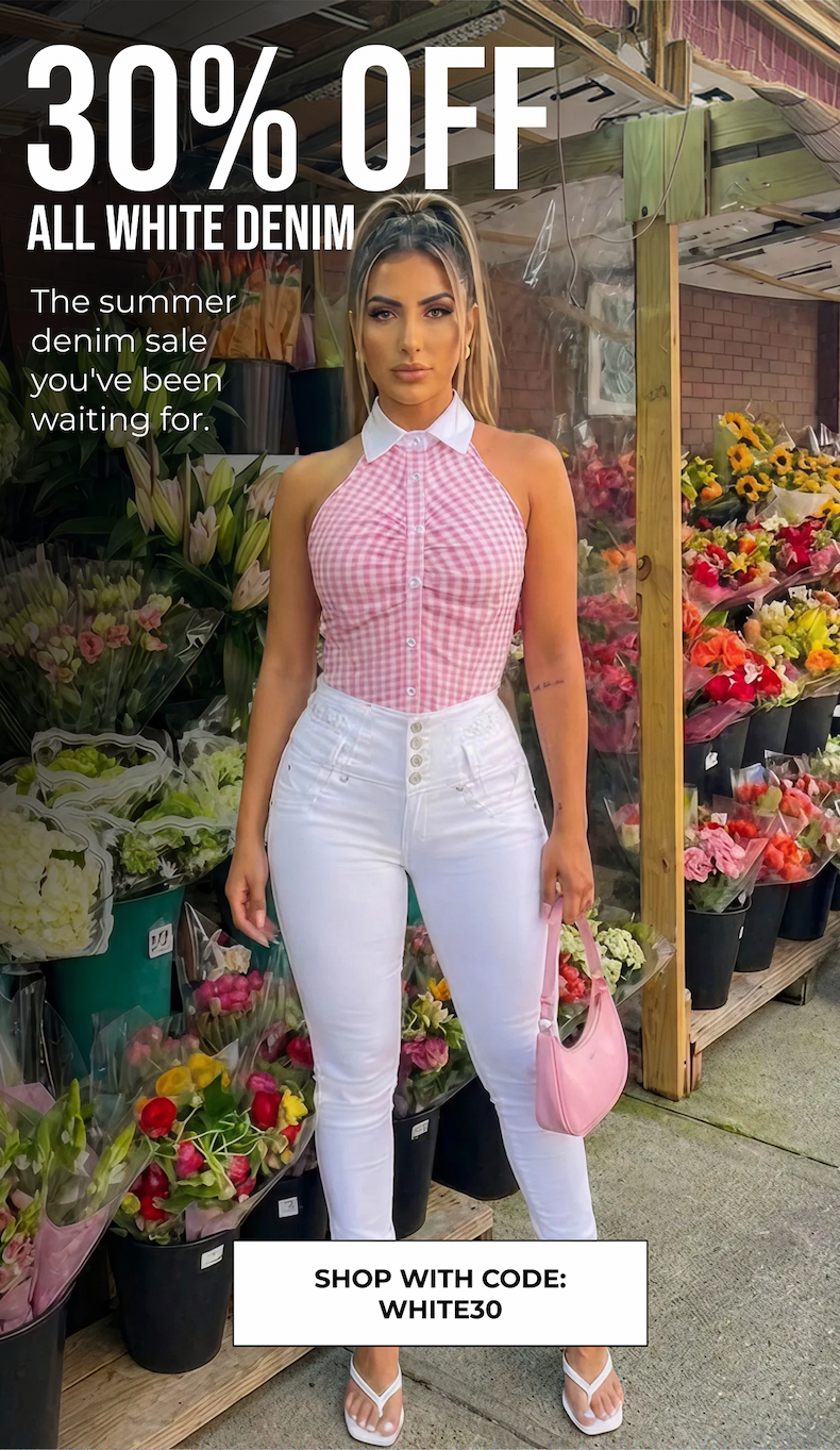 30% OFF ALL WHITE DENIM 