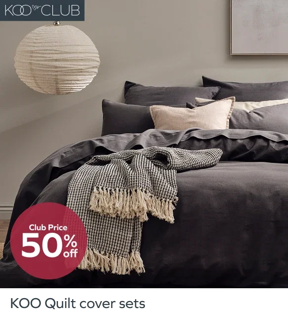 Club price 50% off KOO Quilt cover sets
