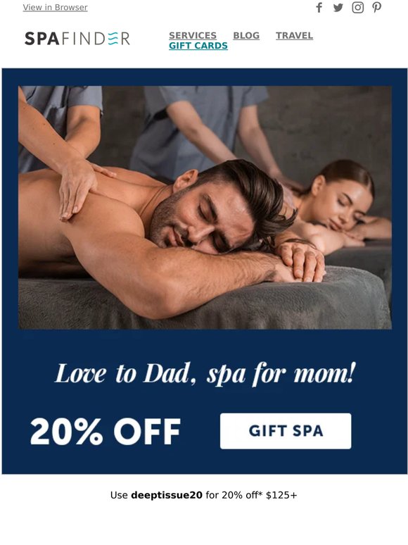 Happy Father's Day Spa for Dad (and mom-hint, hint)!