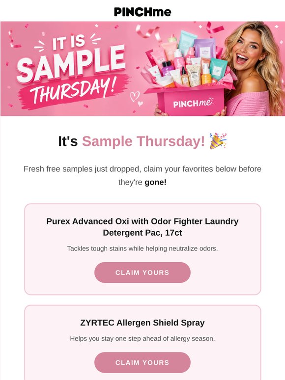 Sample Thursday is HERE 🎉