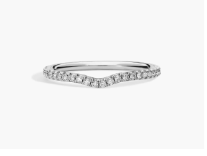 Blue Nile Studio Petite Crown Curved Diamond Ring in Platinum (1/3 ct. tw.)