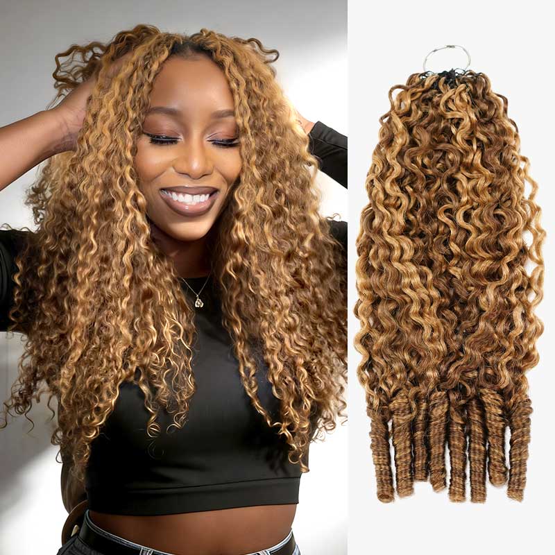 Image of BOGO|Highlight #P4/27 Burmese Curly Human Hair Crochet Weave Hair Extension