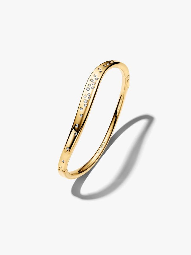 Organically Shaped Stone-Set Bangle