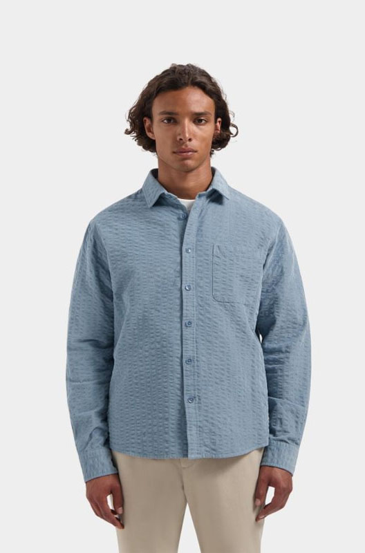 Dstrezzed-Casual-hemd-Lange-Mouw-Blauw