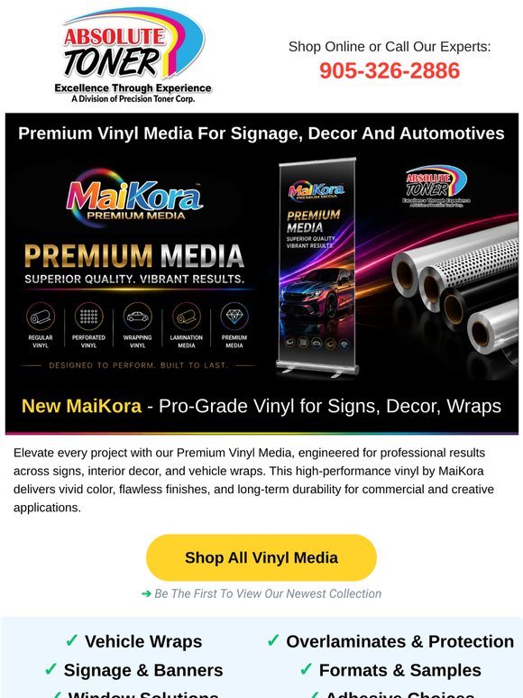 MaiKora Premium Vinyl Media for Signage, Decor, Automotive and More