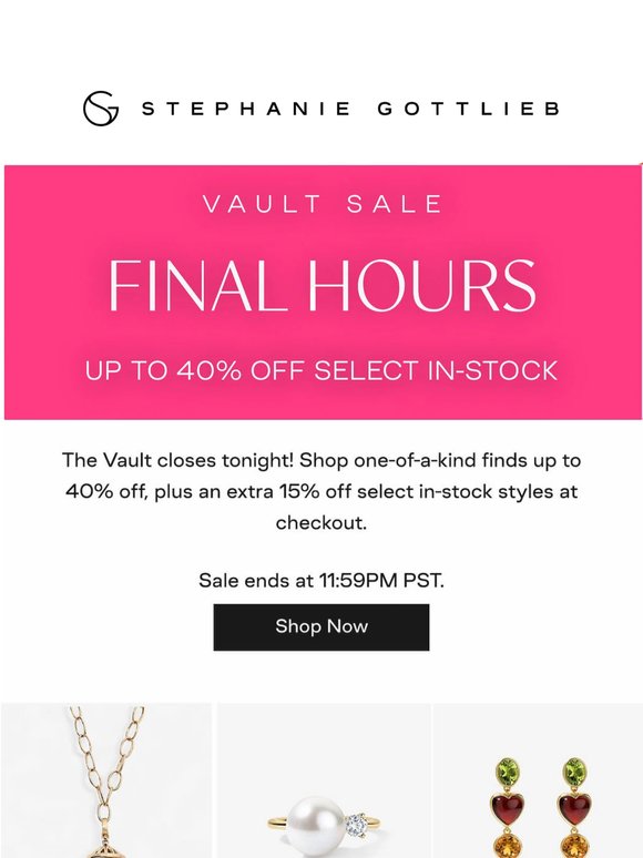 LAST CALL: Vault Sale
