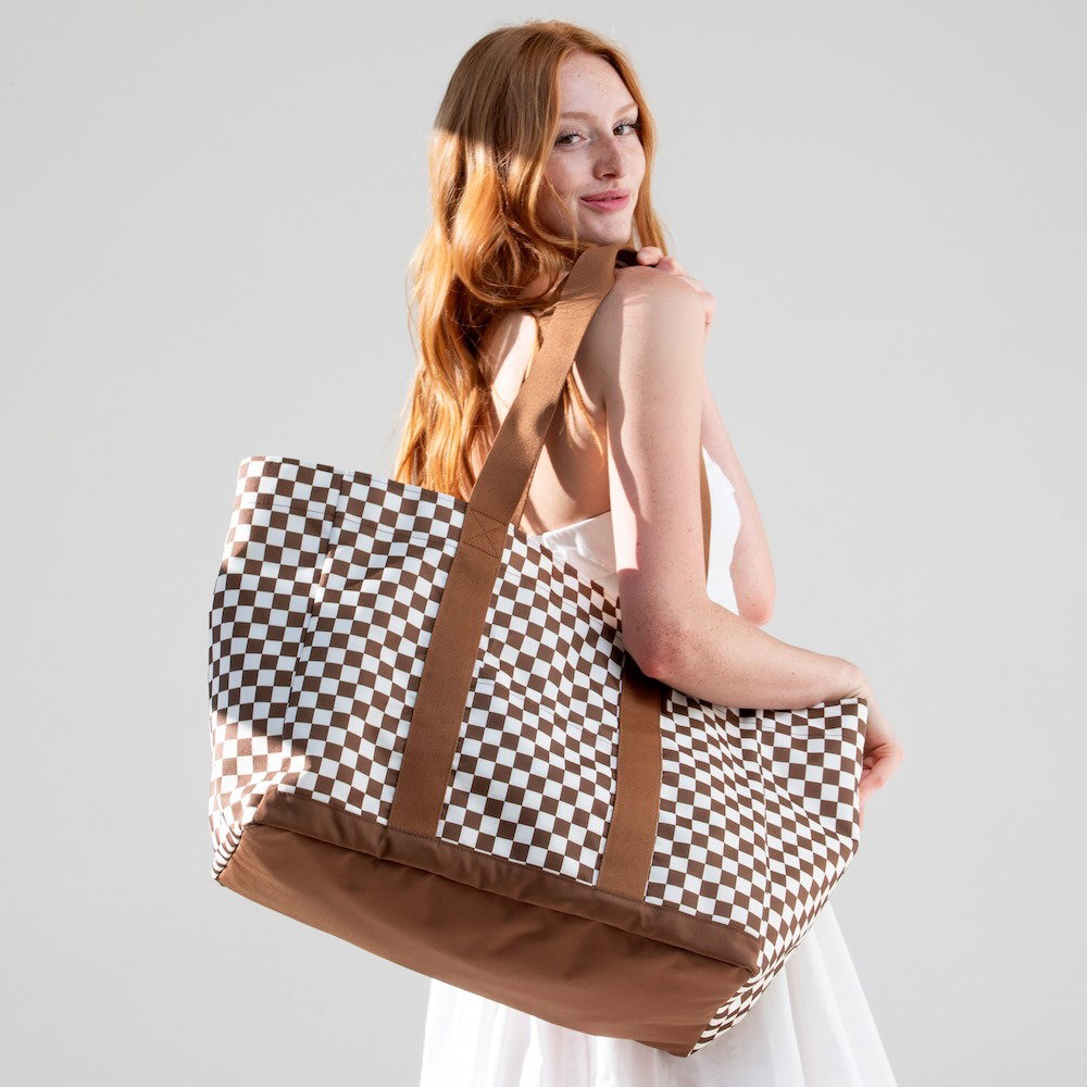 Checkered Beach Tote