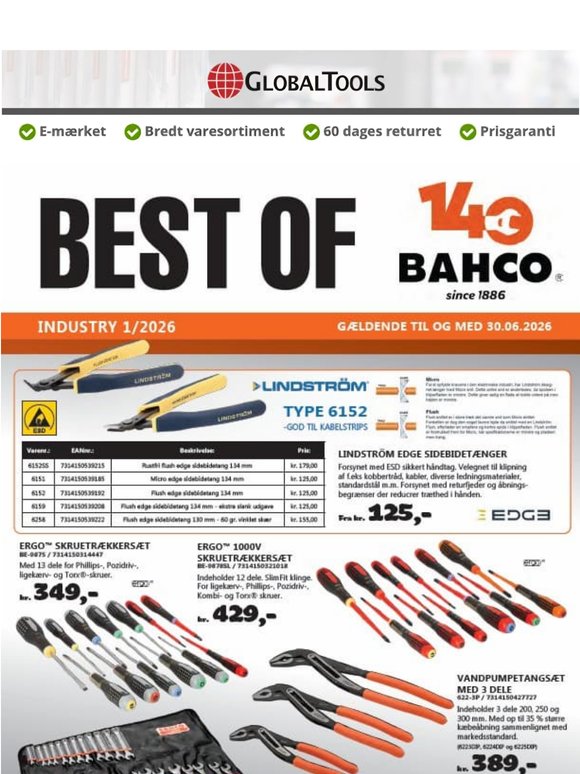 Det bedste fra Bahco - Tilbud på sampak