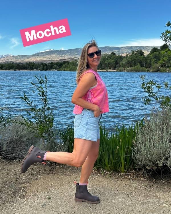 Mocha Bobbi Boot at the lake