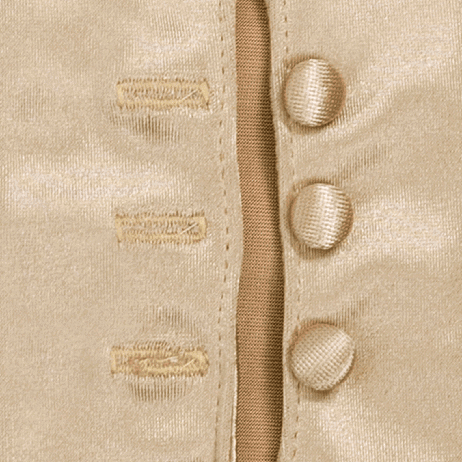 Rotating images of a close up of mousquetaire button opening in various colours