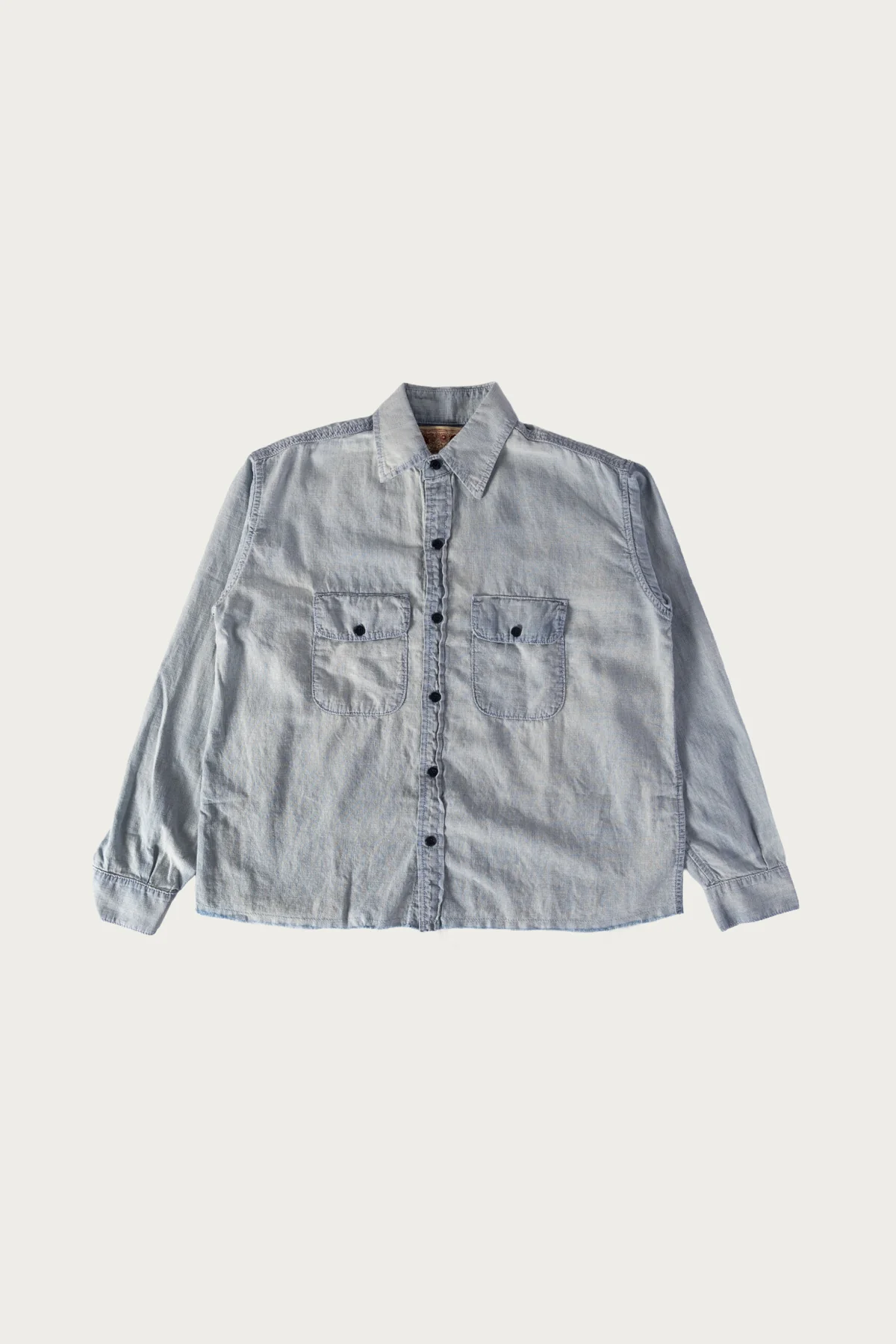 Image of Raw Hem Hemp Chambray LS Shirt - Light Wash