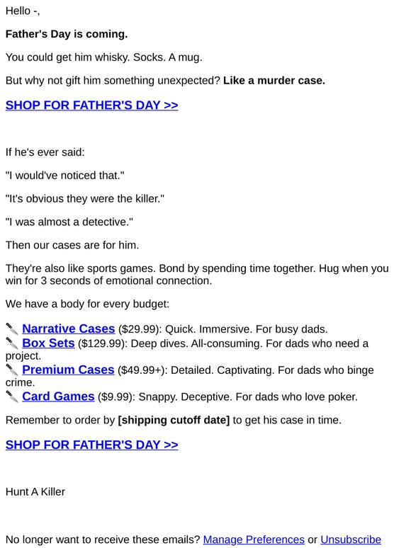 It's nearly Father's Day