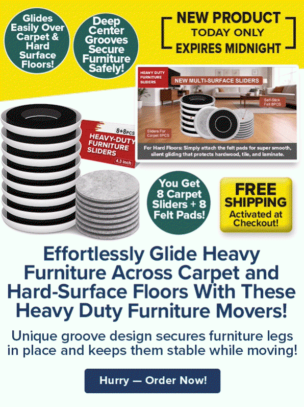 Effortlessly Glide Heavy Furniture Across Carpet and Hard Surface Floors With These Heavy Duty Furniture Movers!