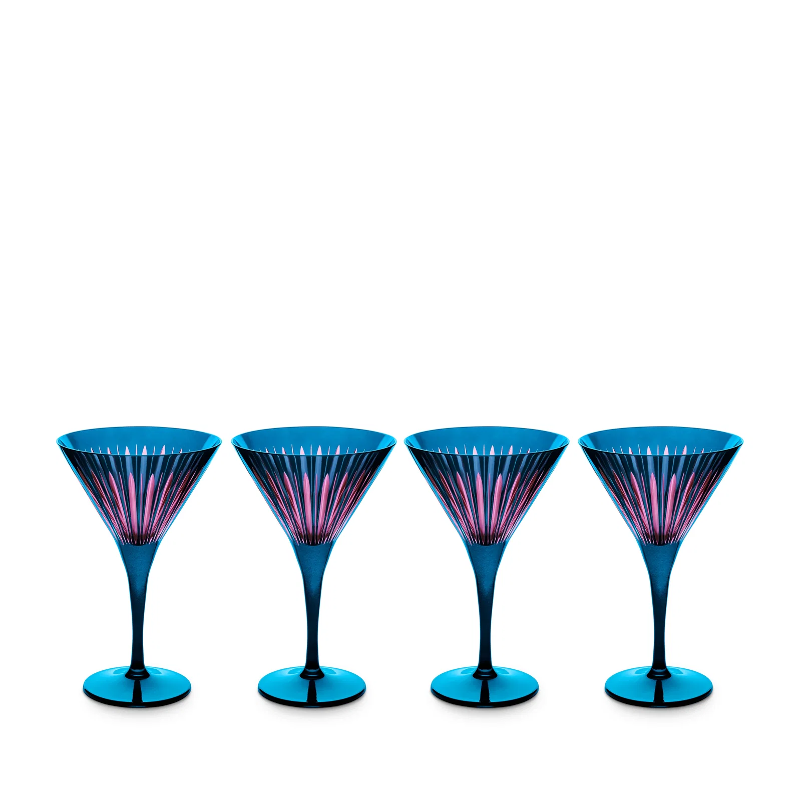 Image of Prism Martini Glasses - Blue (Set of 4)