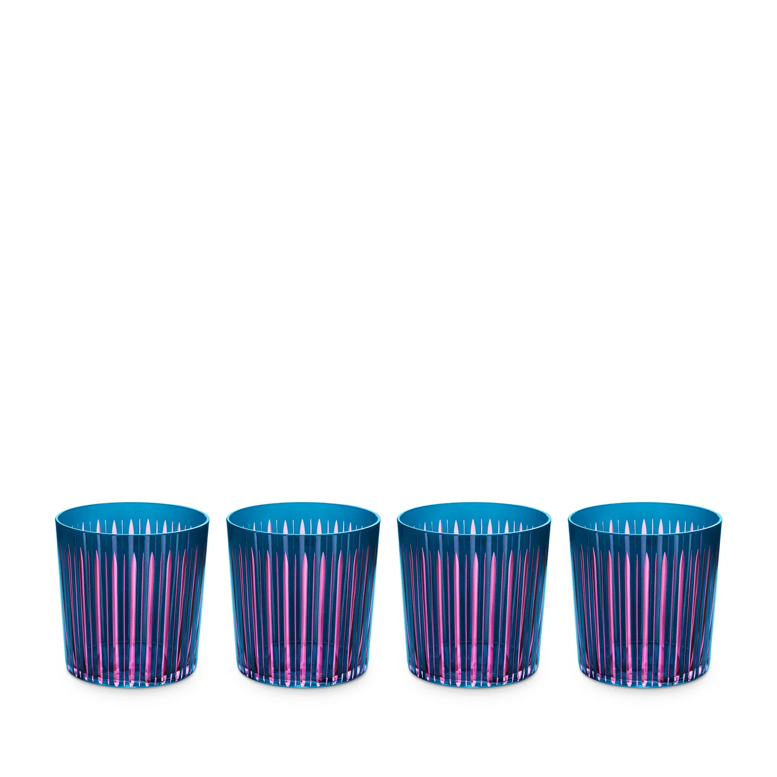 Image of Prism Double Old Fashioned Glasses - Blue (Set of 4)