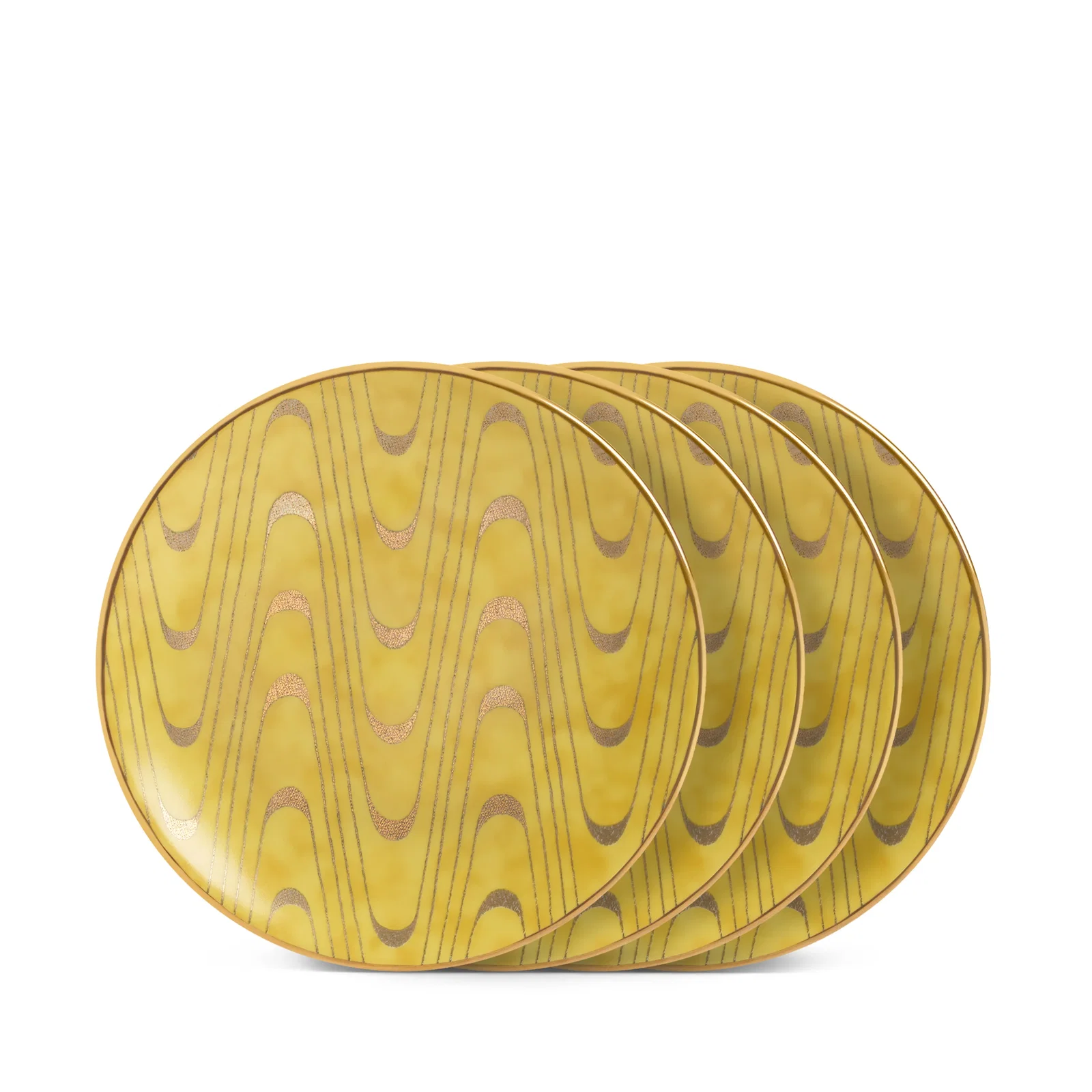 Image of Fortuny Apollo Yellow Canape Plates (Set of 4)
