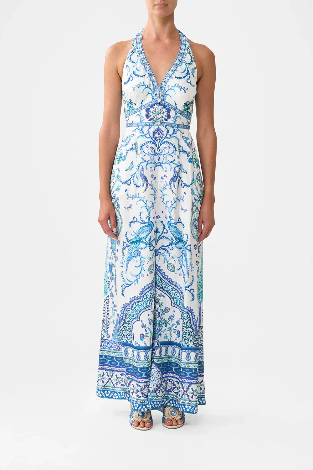 Image of HALTERNECK JUMPSUIT WITH TIE NECK ISNIK LULLABY