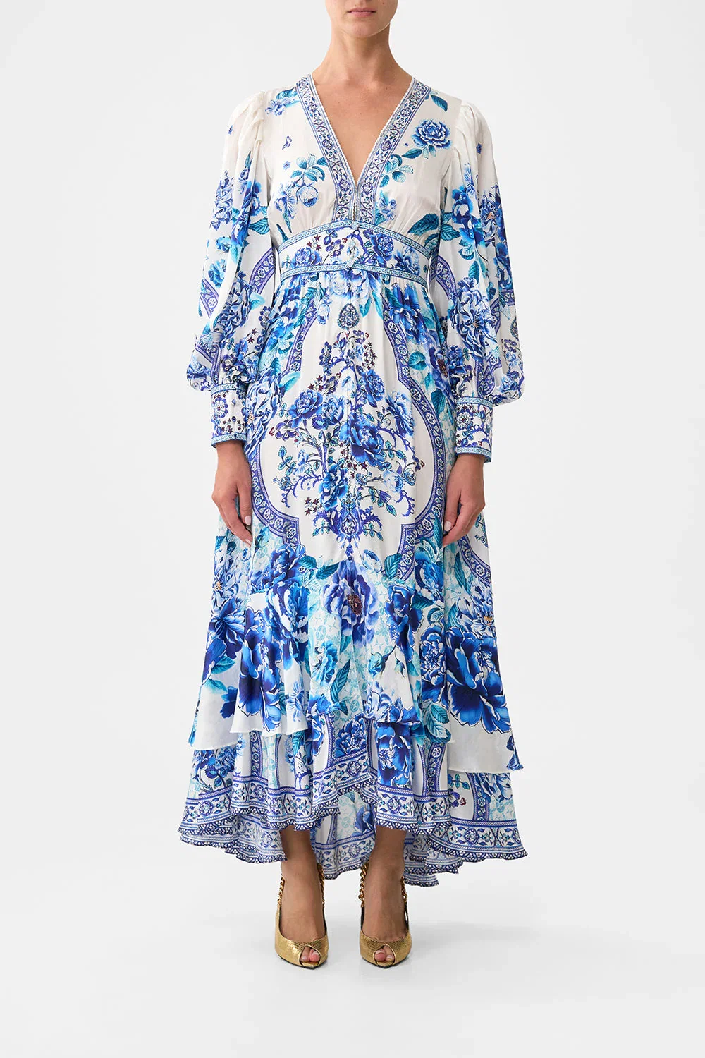Image of LONG BUTTON FRONT DRESS A CERAMIC GARDEN