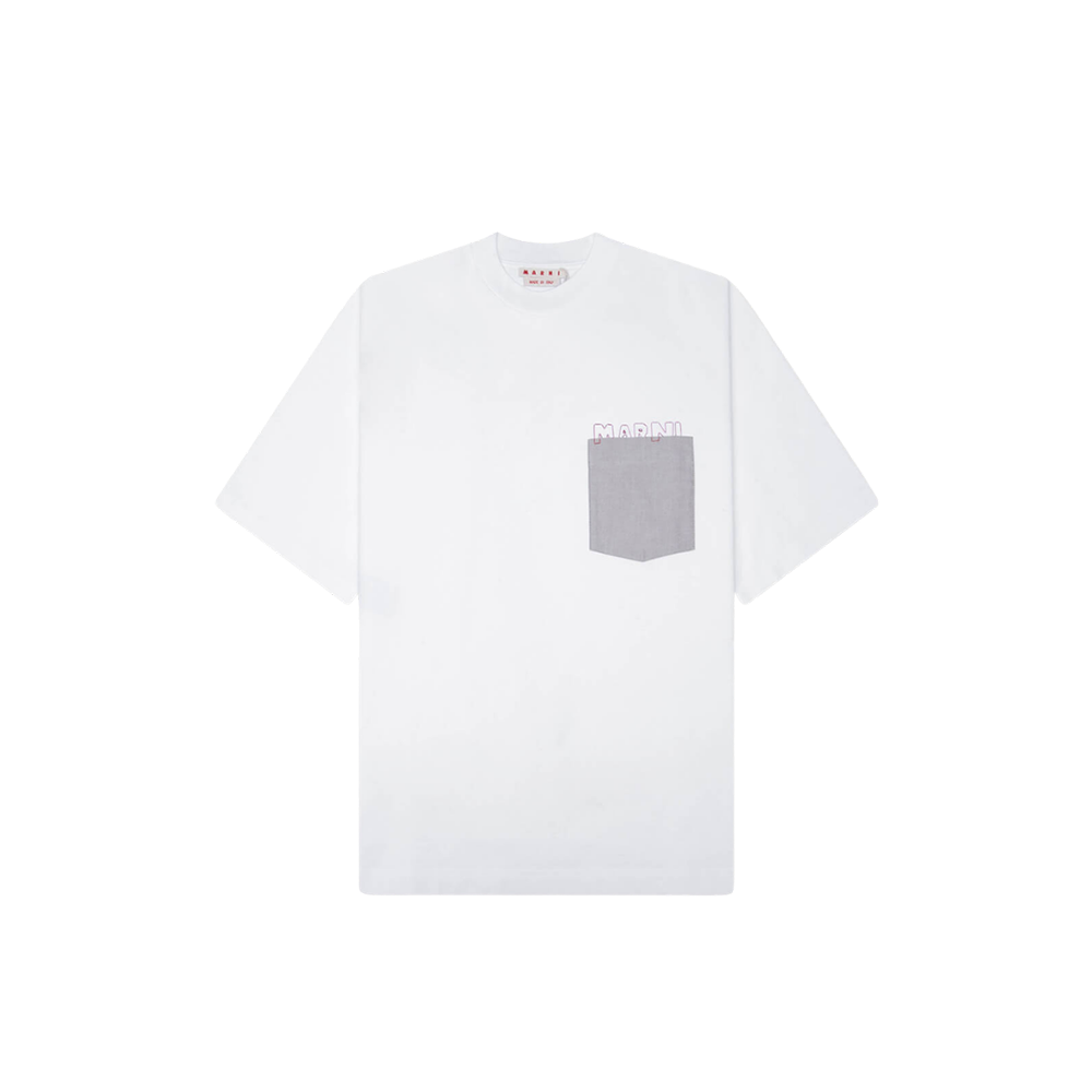 Contrast Pocket T-Shirt - Lily White