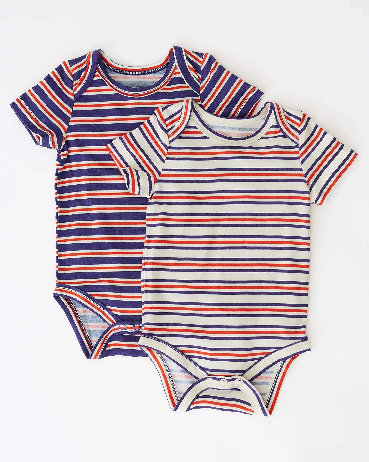 Image of Baby Onesie Two-Pack | Red & Blue Stripe