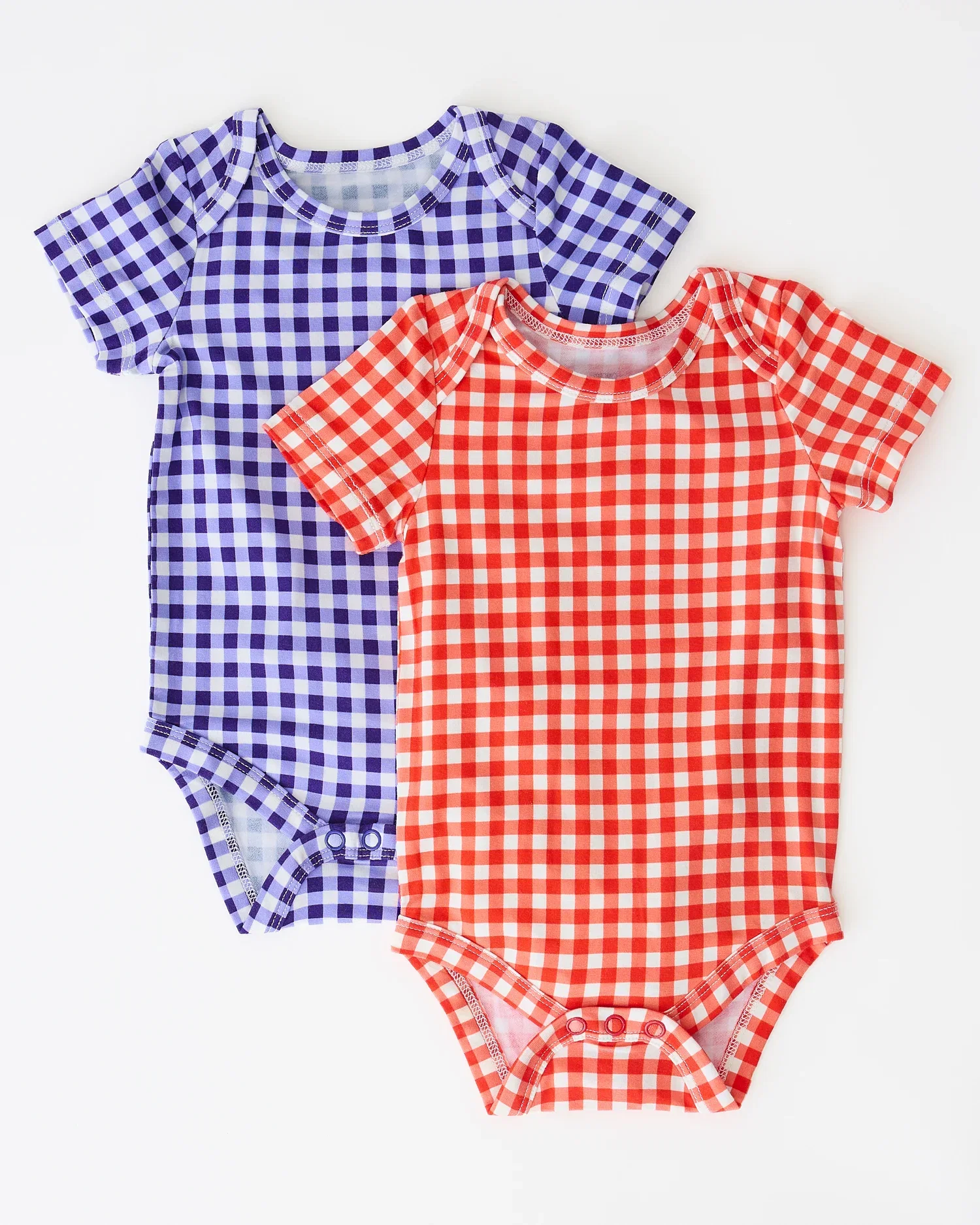 Image of Baby Onesie Two-Pack | Red & Blue Gingham