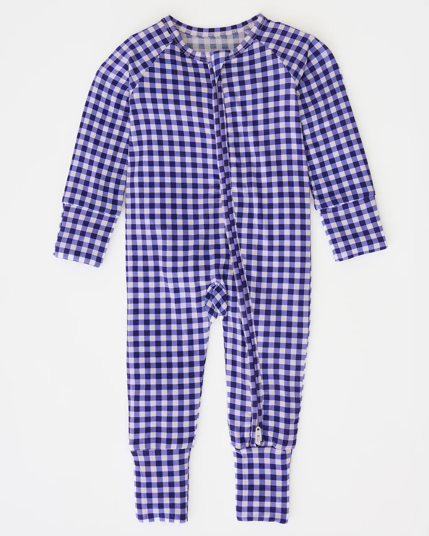 Image of Bamboo Baby Pajama | Blue Gingham