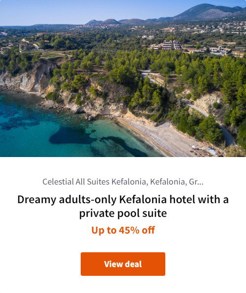 Dreamy adults-only Kefalonia hotel with a private pool suite